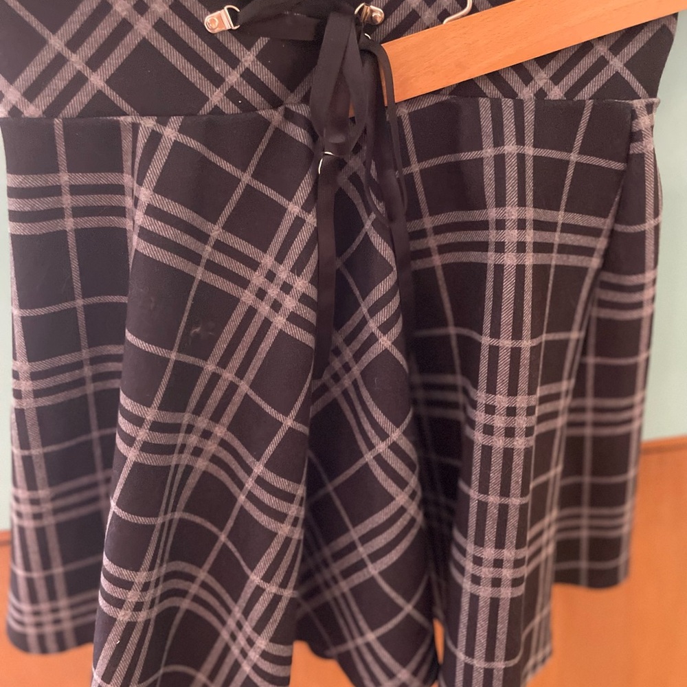 Plaid Black and Gray Women's Skirt